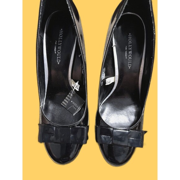 Hollywould Lauren Black F10991 Women 10 Heels Pumps Vintage Y2K Cute Goth New - Picture 7 of 8